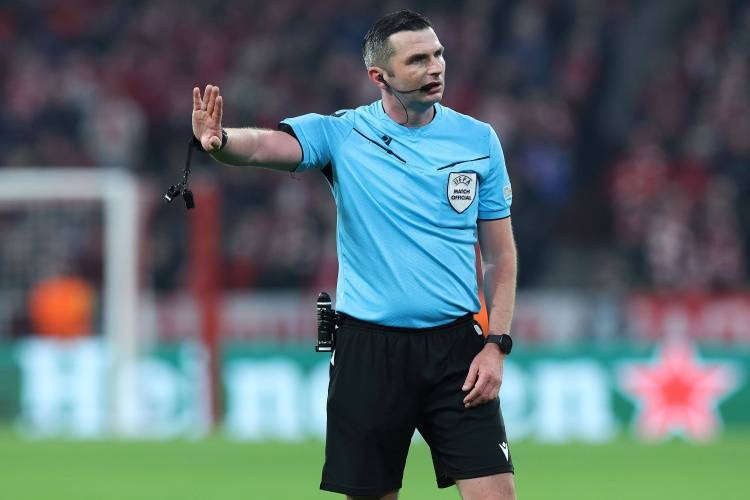 欧足联官方：奥利弗裁判组执法国米VS阿贾克斯的欧冠小组赛